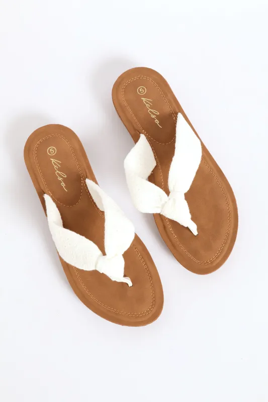Anglaise  Comfort Outsole Thong Sandal - White sold by Edgars