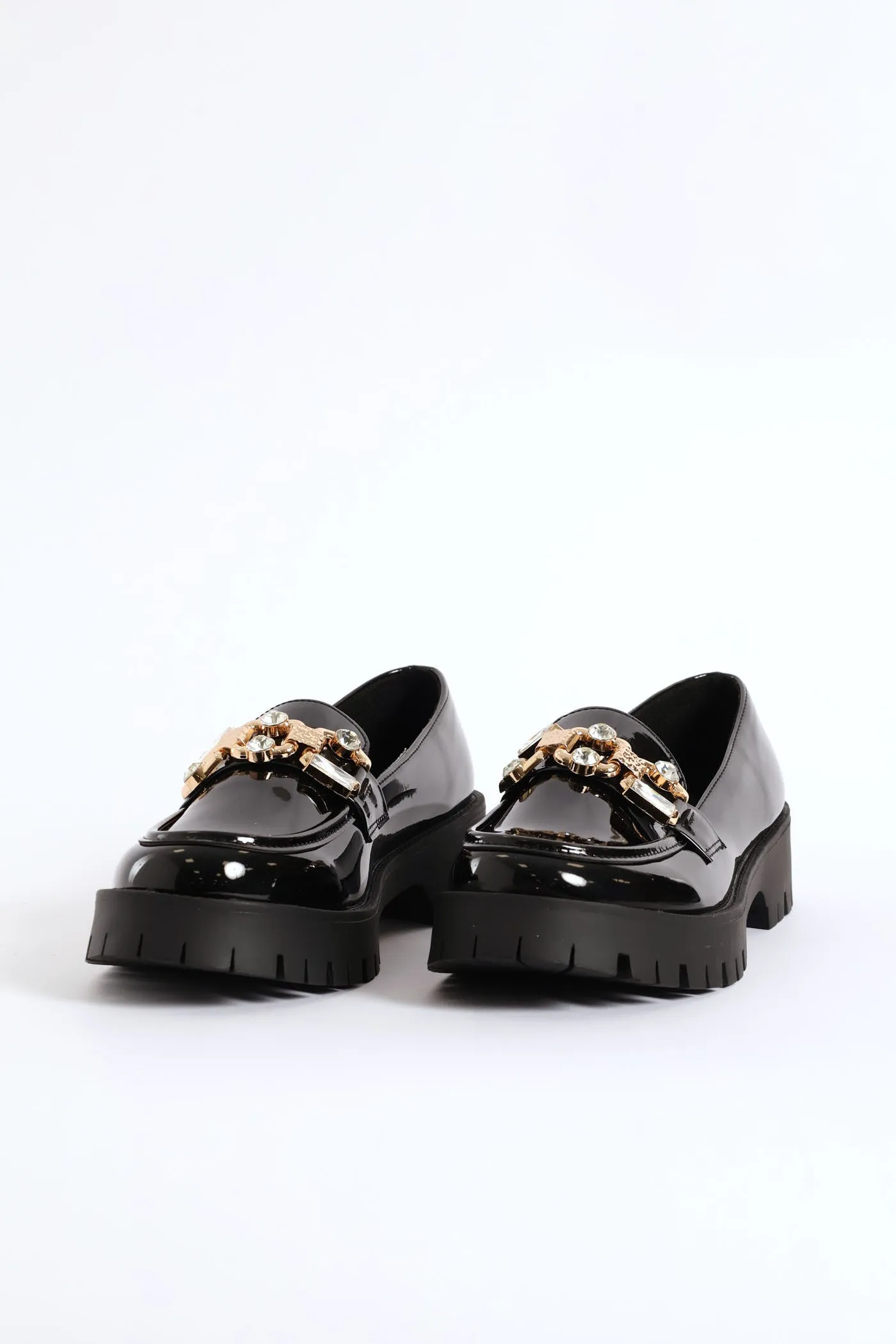 Jewel Trim Chunky Loafer - Black sold by Edgars
