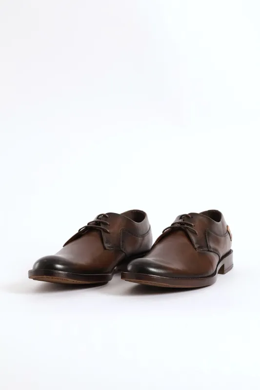 Leather Derby Shoe - Brown sold by Edgars