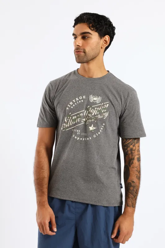 Vintage Legend Tee - Charcoal Melange sold by Edgars