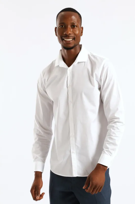 Slim Easy Care Long Sleeve Shirts - White sold by Edgars