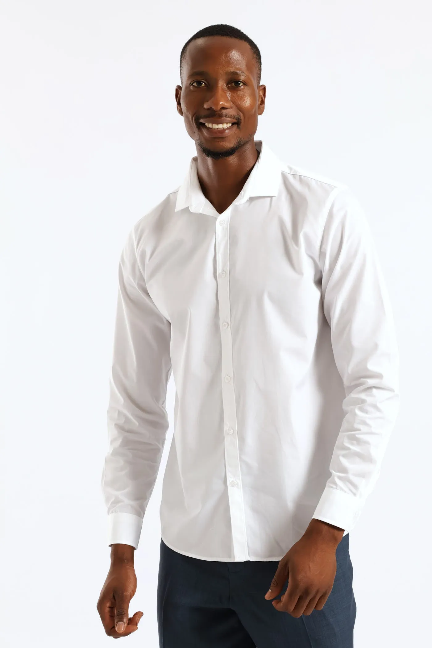 Slim Easy Care Long Sleeve Shirts - White sold by Edgars