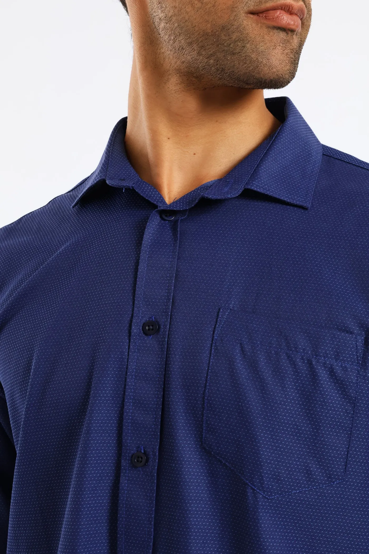 Spot Textured Long Sleeve Shirt - Dark Blue sold by Edgars product image thumbnail 5