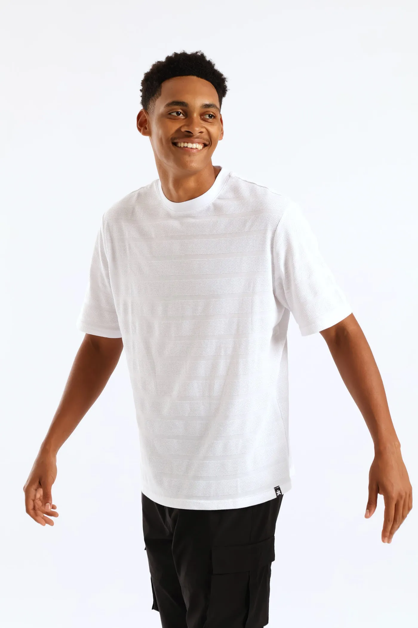 Basic Stripe Waffle Tee - White sold by Edgars product image thumbnail 3