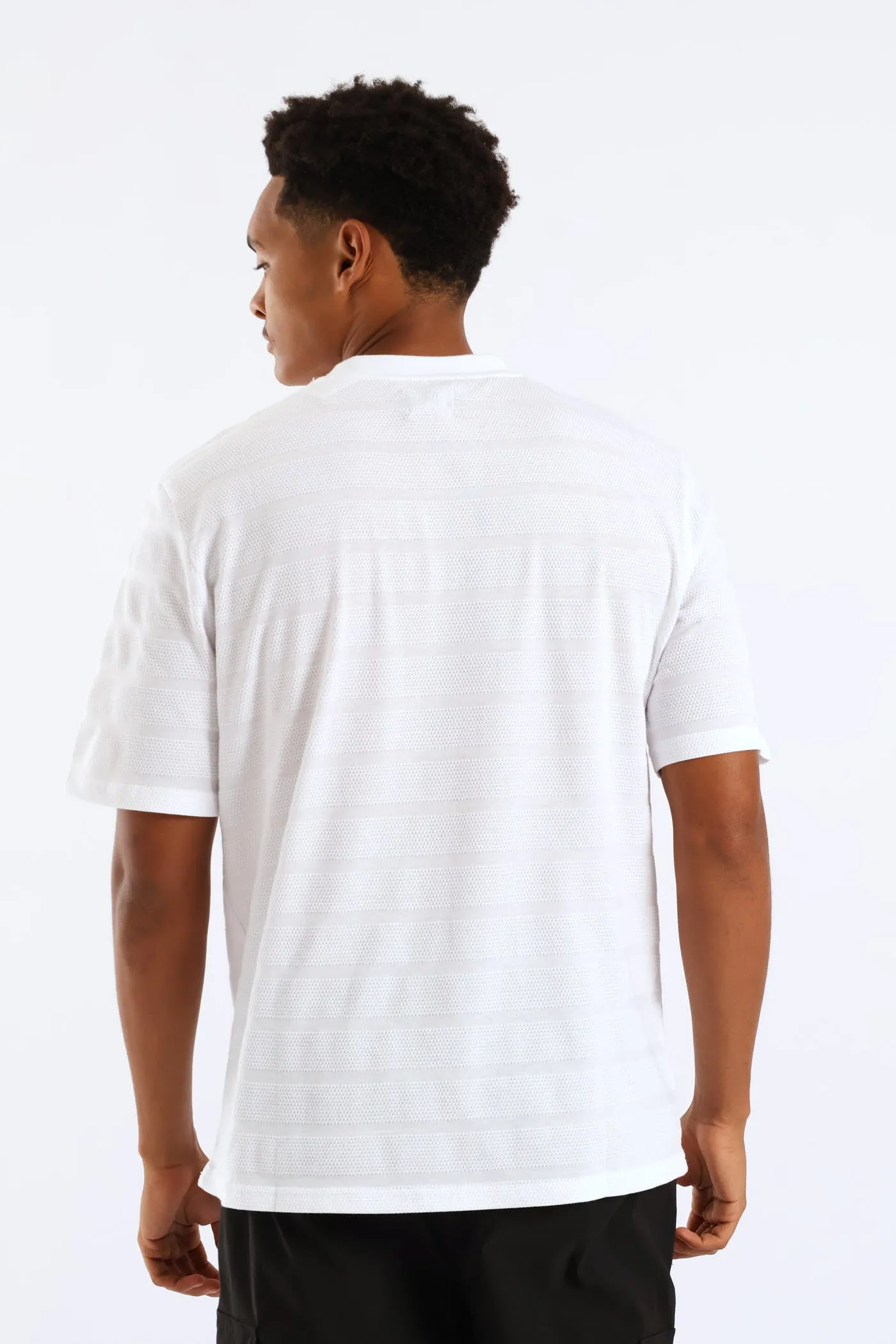 Basic Stripe Waffle Tee - White sold by Edgars product image thumbnail 4