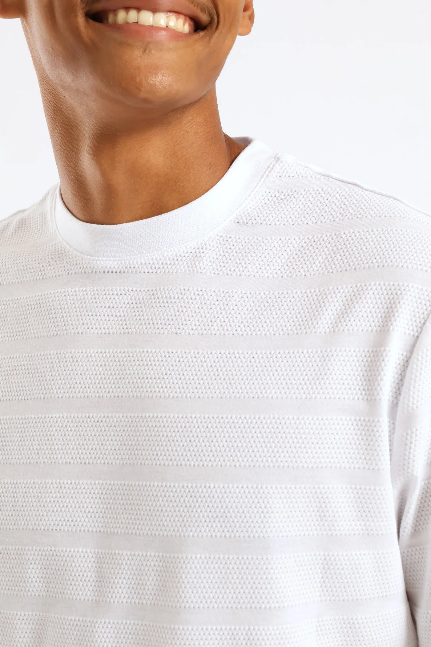 Basic Stripe Waffle Tee - White sold by Edgars product image thumbnail 2