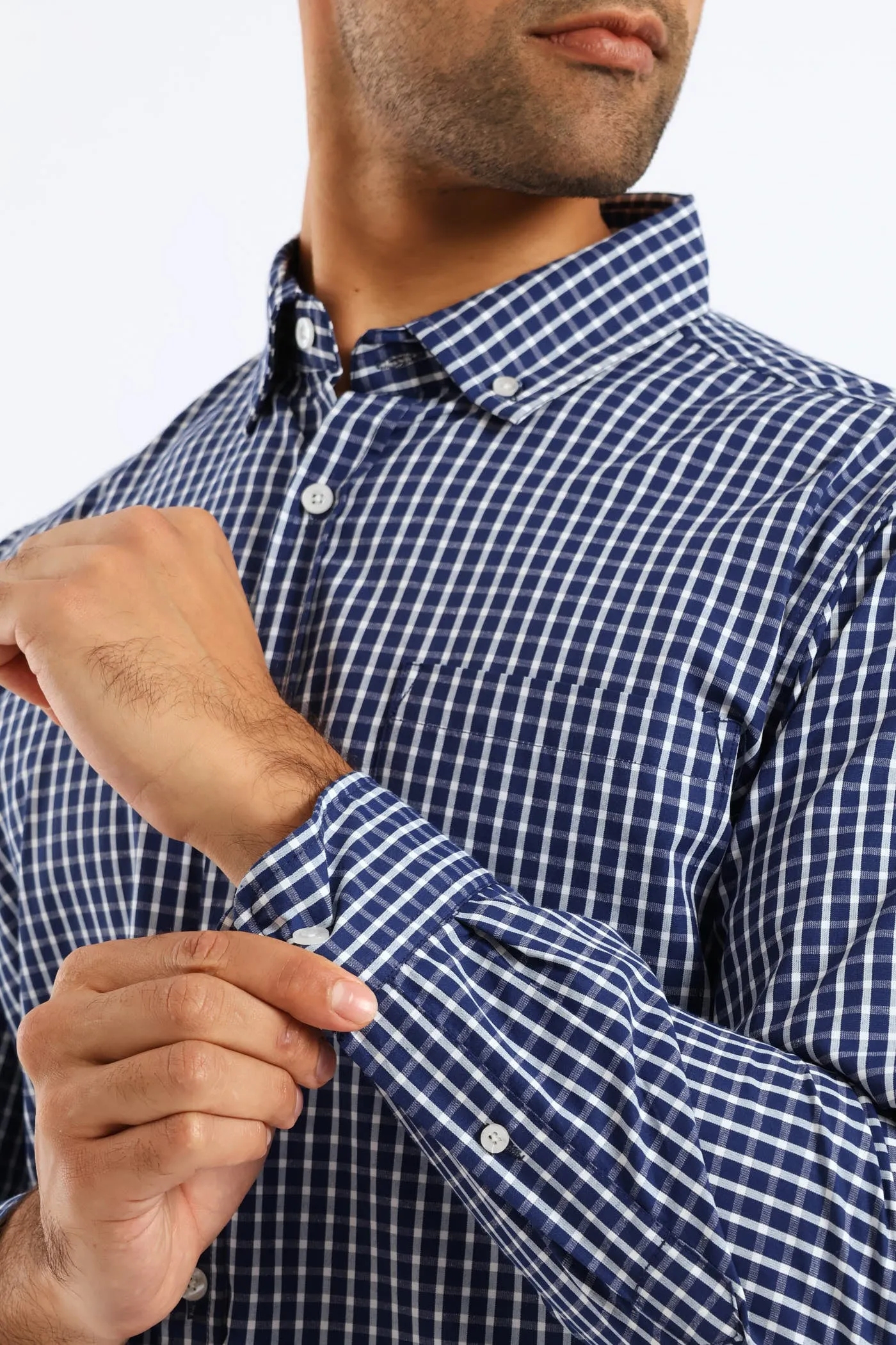 Check Button Down Shirt - White/Blue sold by Edgars product image thumbnail 4