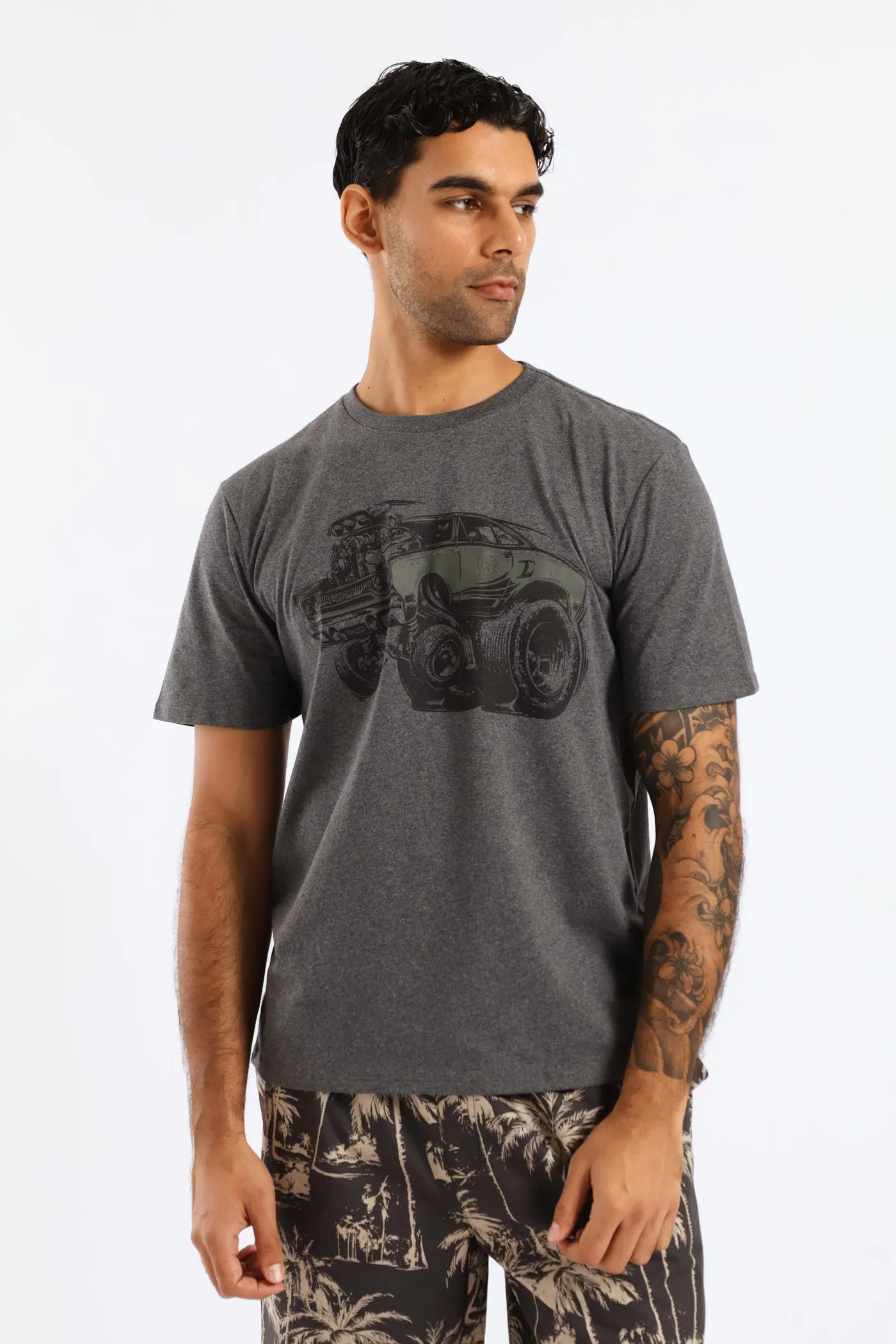 Monster Truck Tee - Charcoal Melange sold by Edgars