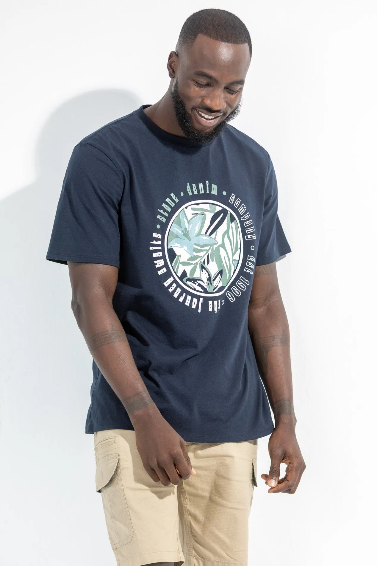 Tropical Journey Tee - Navy sold by Edgars