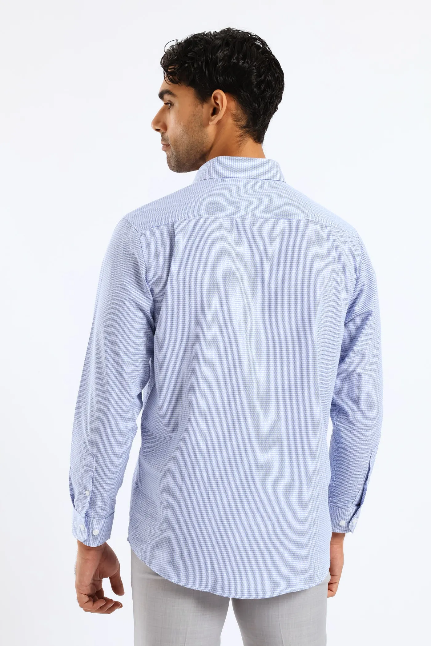 Regular Artisinal Puff Textured Shirt - White/Blue sold by Edgars product image thumbnail 4
