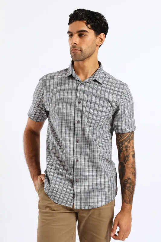 Check Regular Shirt - Grey sold by Edgars