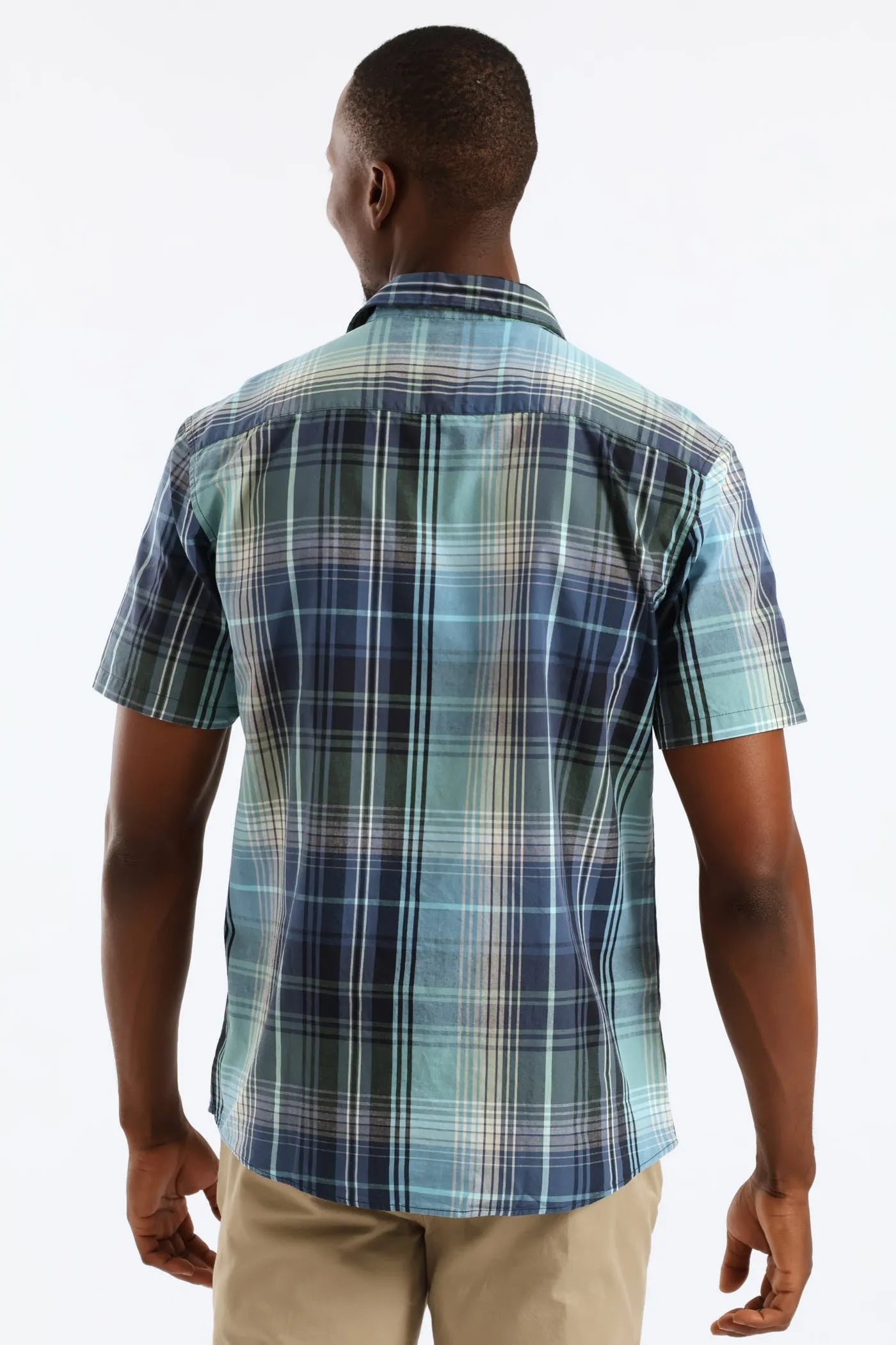 Jewel Check Regular Shirt - Green/Blue sold by Edgars product image thumbnail 5