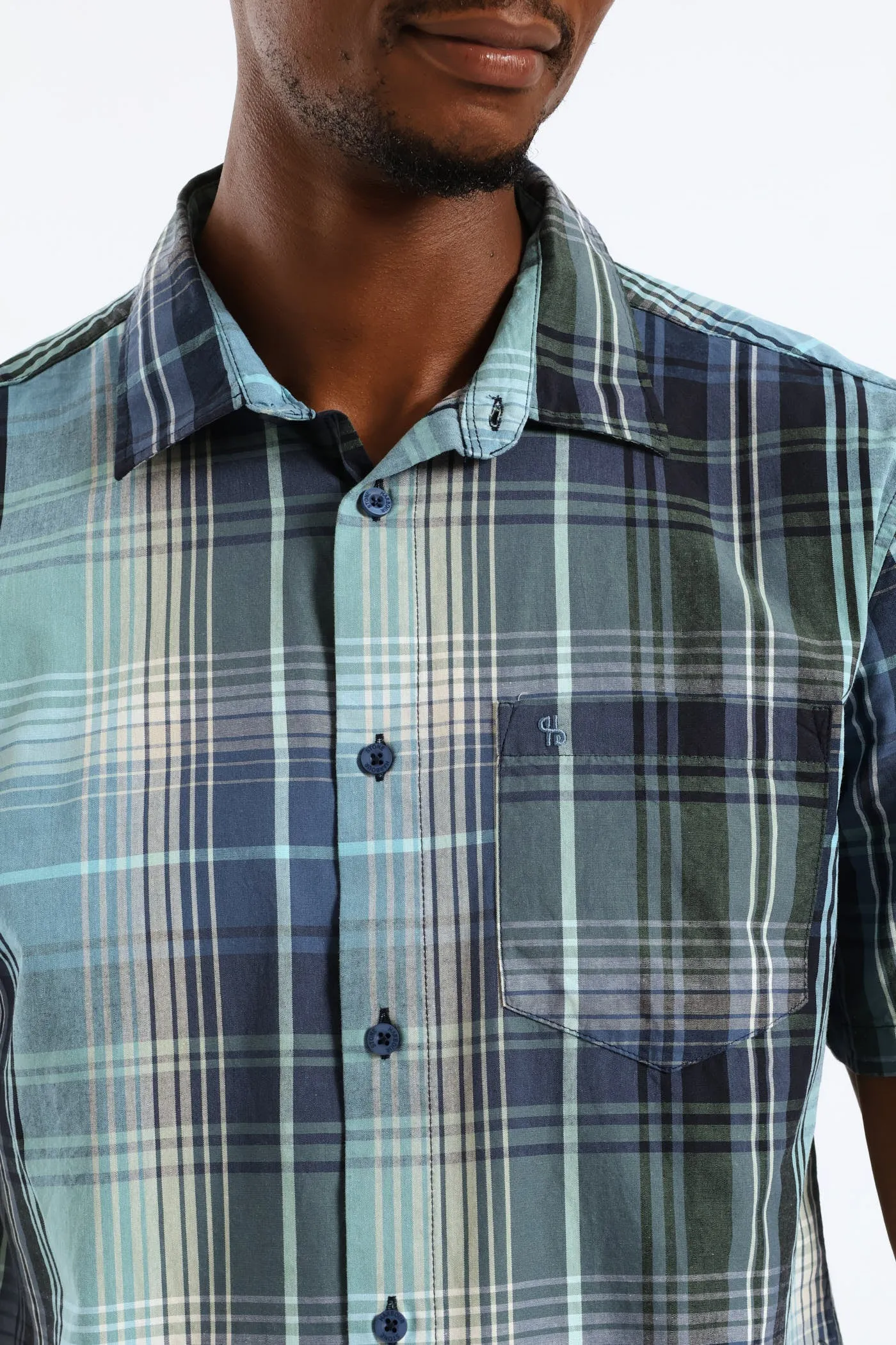 Jewel Check Regular Shirt - Green/Blue sold by Edgars product image thumbnail 2