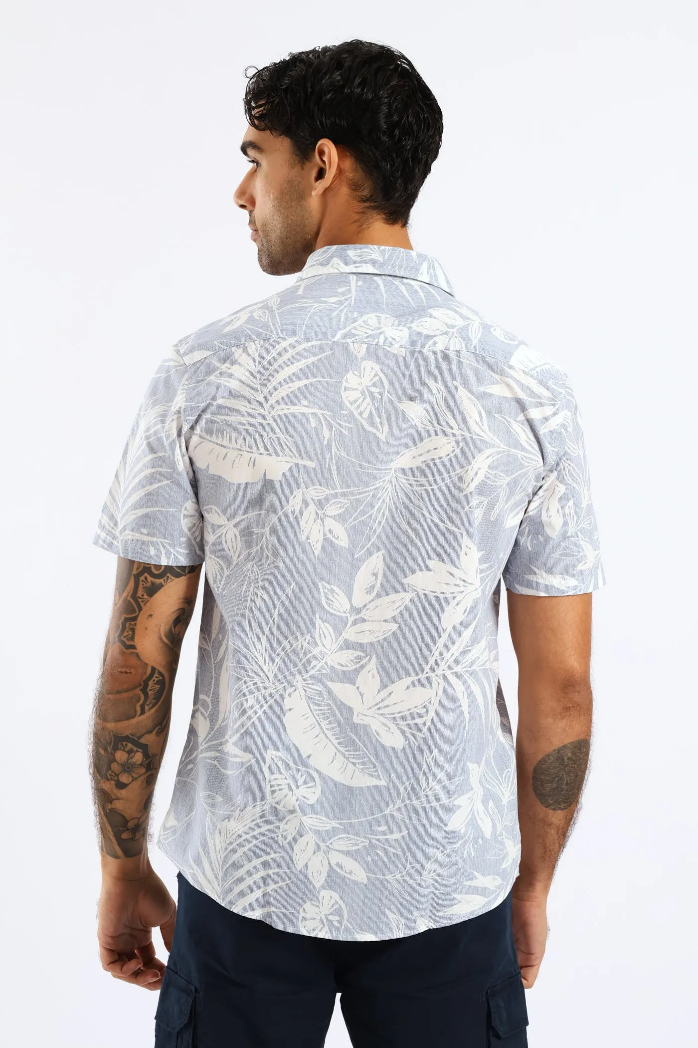 Tropical Leaf Resort Shirt - Light Blue sold by Edgars product image thumbnail 5