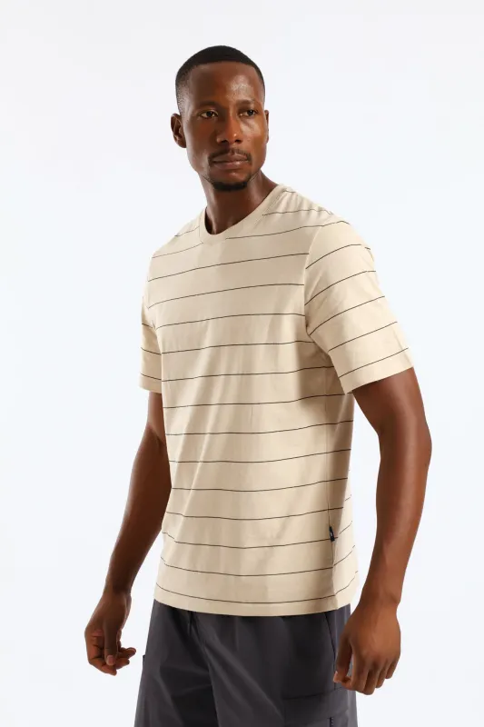 Thin Stripe Tee - Stone sold by Edgars