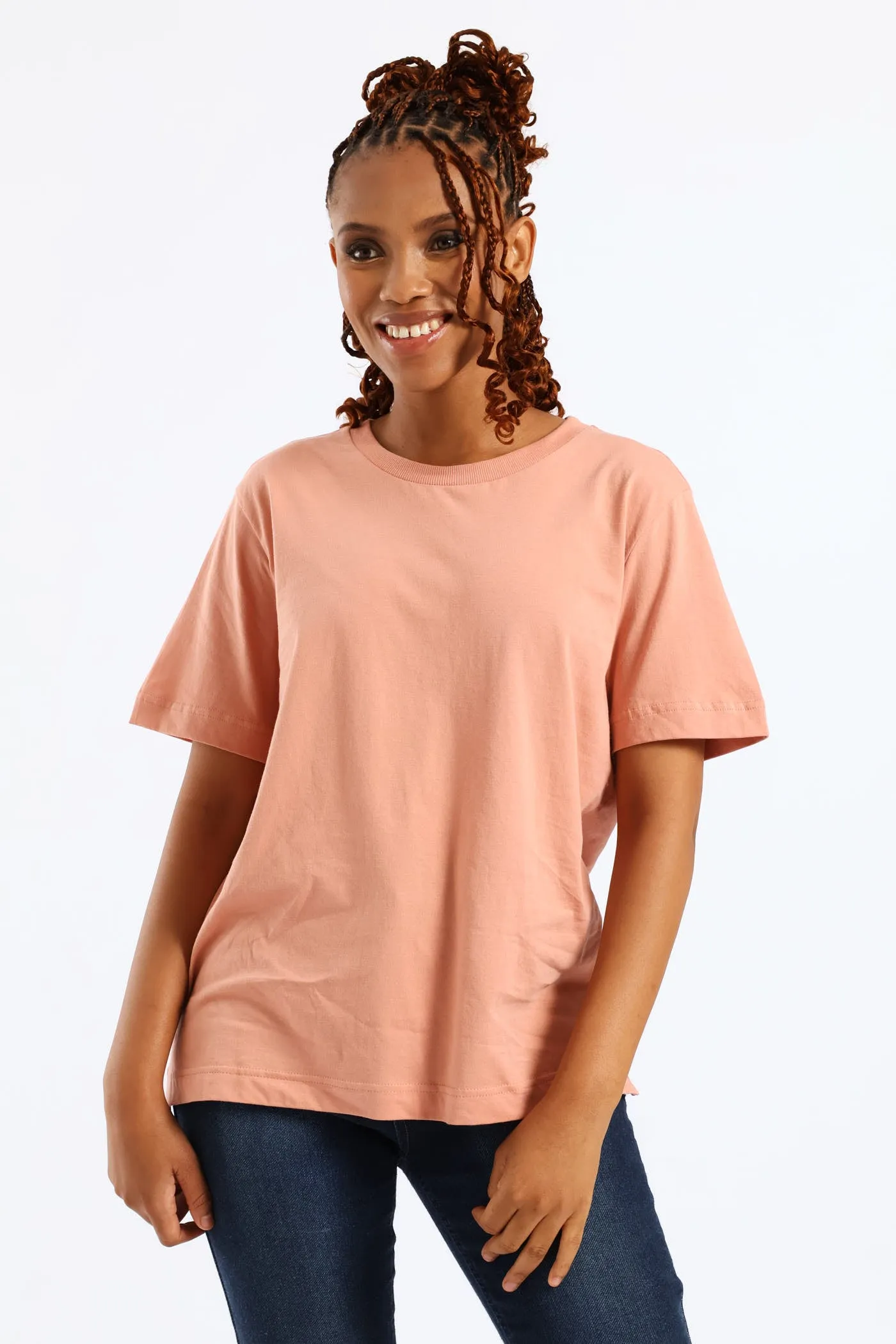 Cotton Boxy Tee - Rose sold by Edgars
