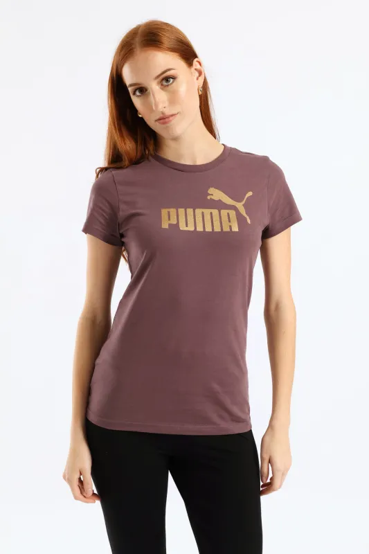 Metallic No. 1 Logo Tee - Mauve sold by Edgars