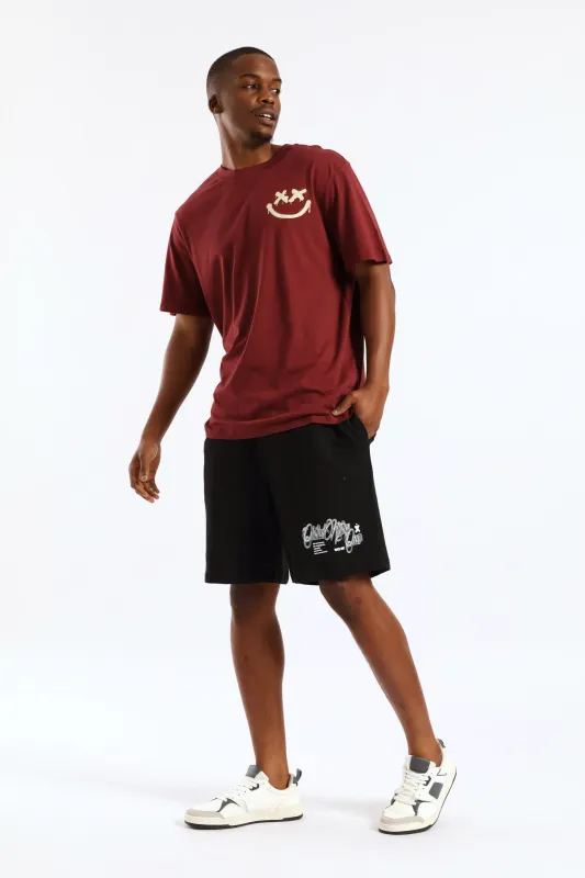 Printed Fleece Shorts - Black sold by Edgars