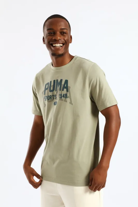 Graphic Varsity Tee - Sage sold by Edgars