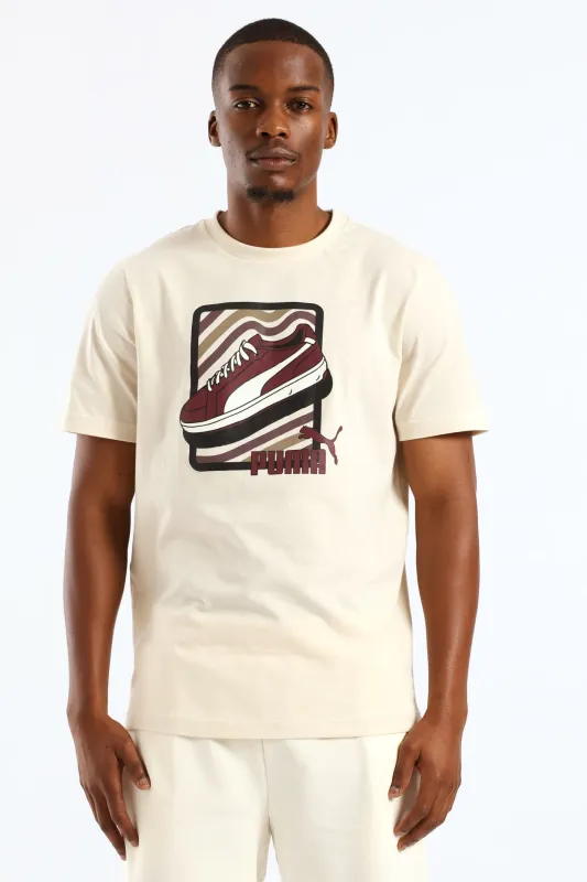 Graphic Sneaker Tee - Cream sold by Edgars
