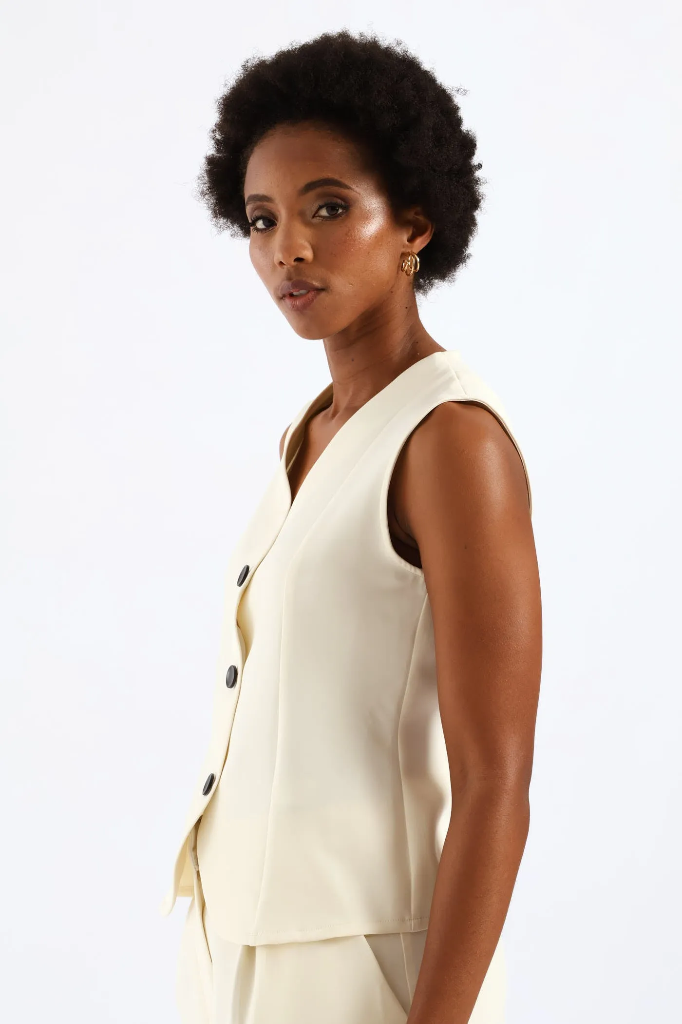 Contrast Button Waistcoat - Cream sold by Edgars product image thumbnail 3