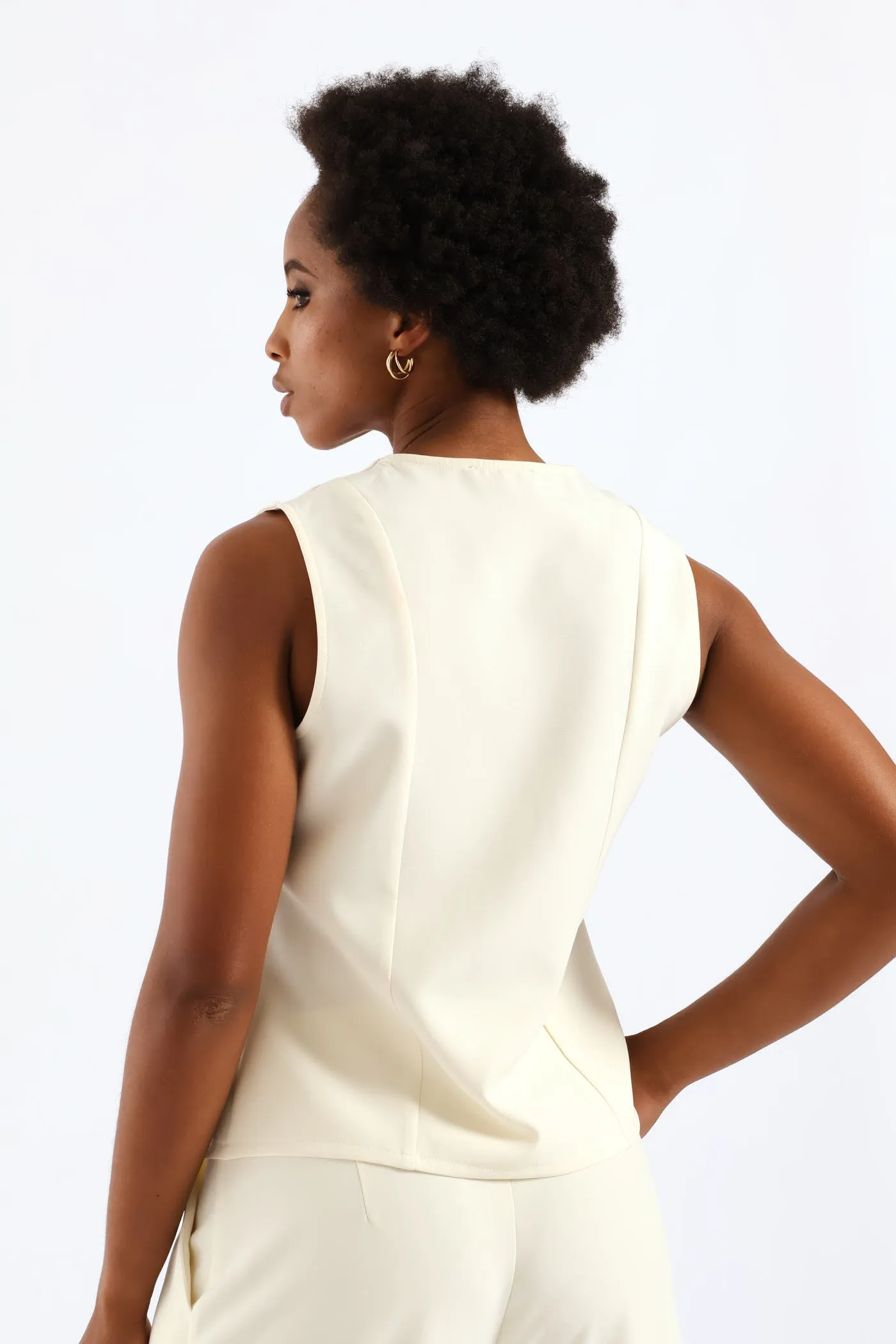 Contrast Button Waistcoat - Cream sold by Edgars product image thumbnail 4