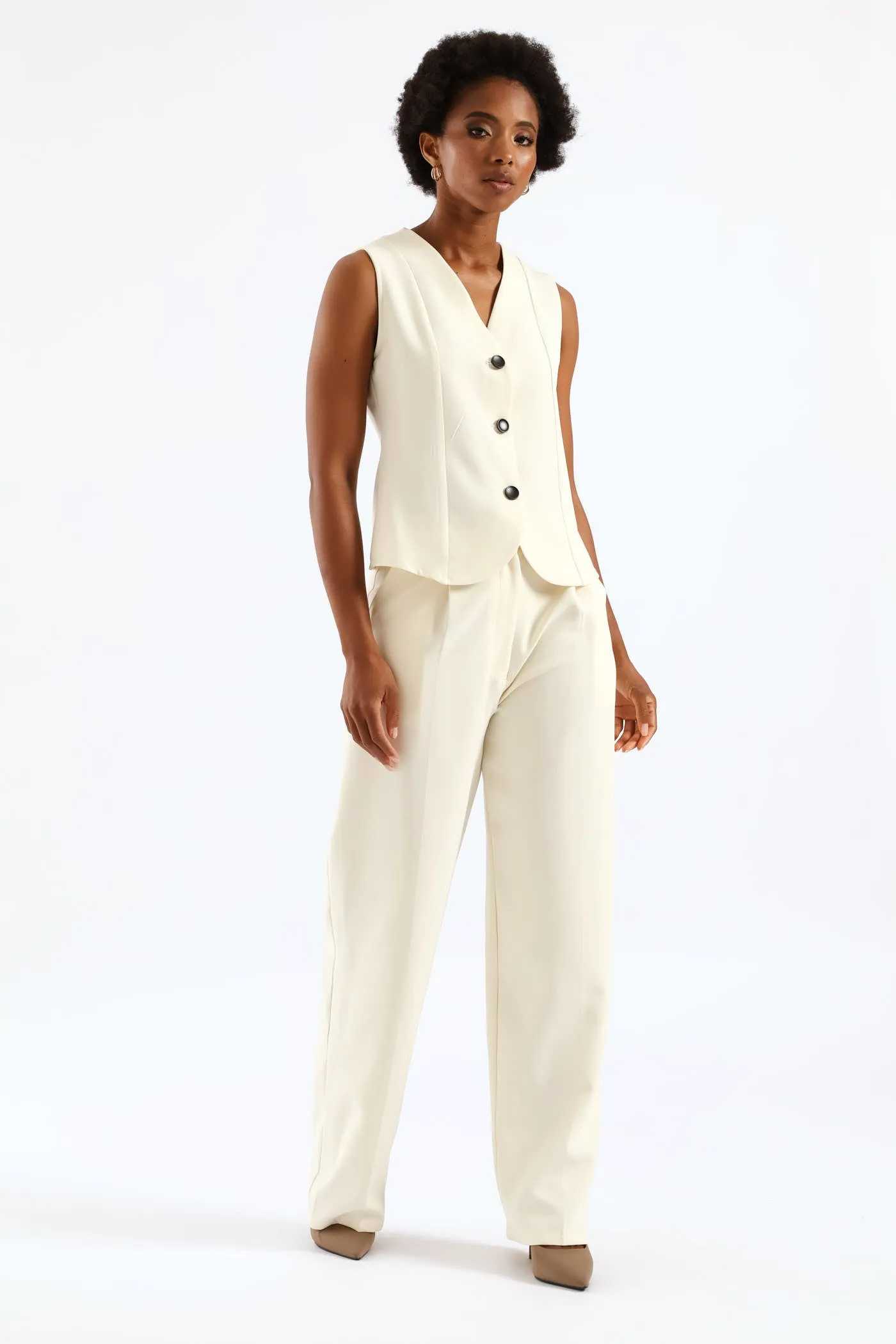 Contrast Button Waistcoat - Cream sold by Edgars product image thumbnail 2