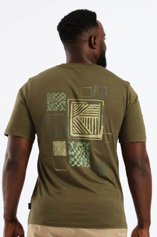 Tile Front & Back Tee - Olive sold by Edgars