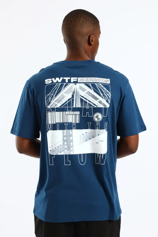 Skyway Front & Back Tee - Blue sold by Edgars