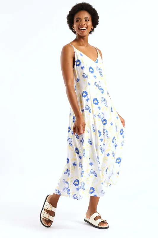 Strappy Fit & Flare Panelled Slip Midi Dress - Multi sold by Edgars