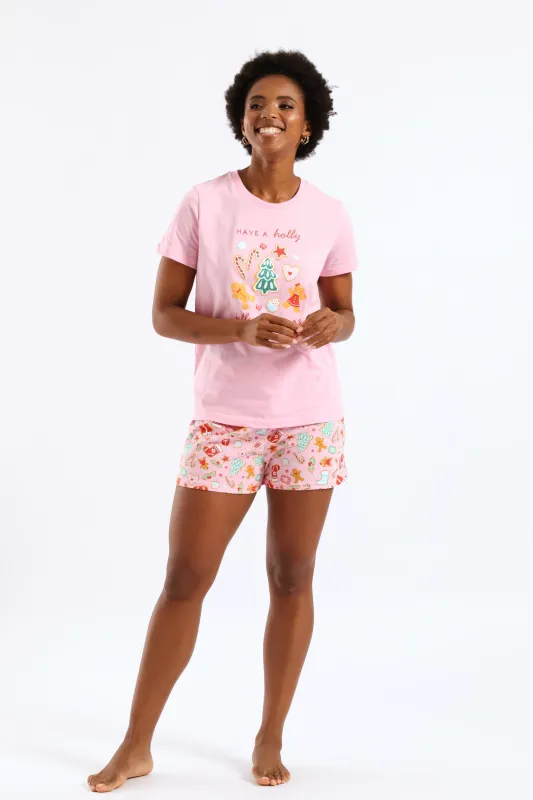 Xmas Knit Set - Pink sold by Edgars