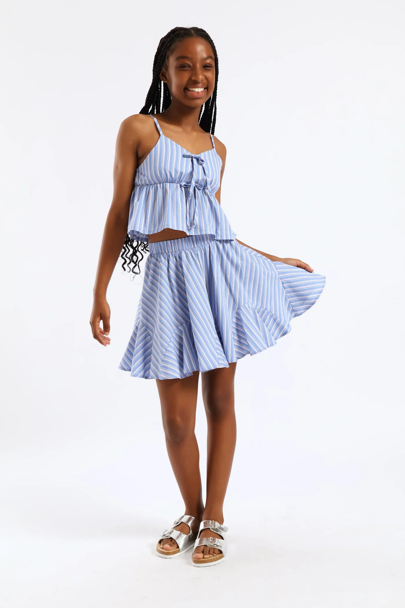 Girls Bow Strappy Peplum Stripe Cami Top - Multi sold by Edgars product image thumbnail 5