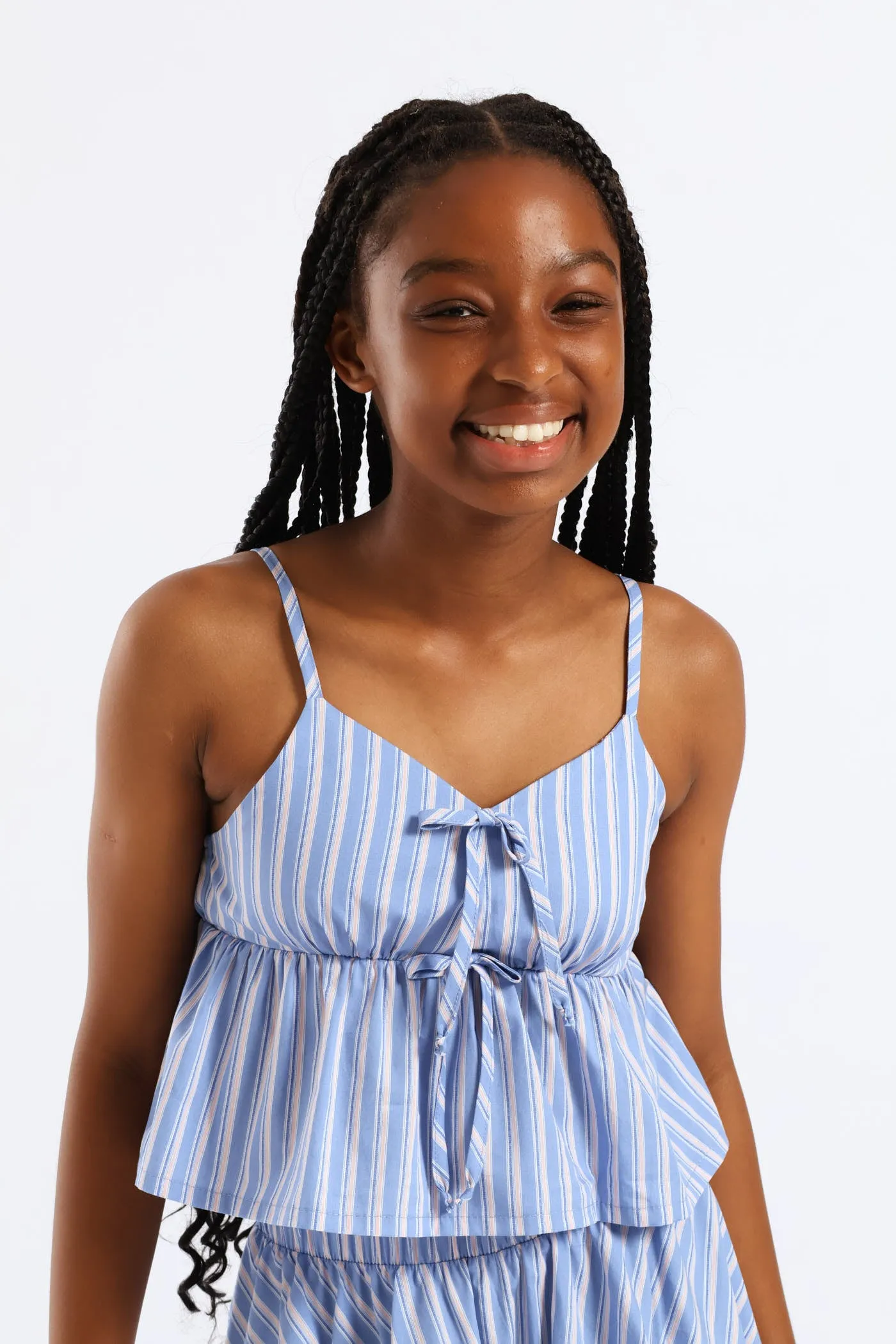 Girls Bow Strappy Peplum Stripe Cami Top - Multi sold by Edgars product image thumbnail 2