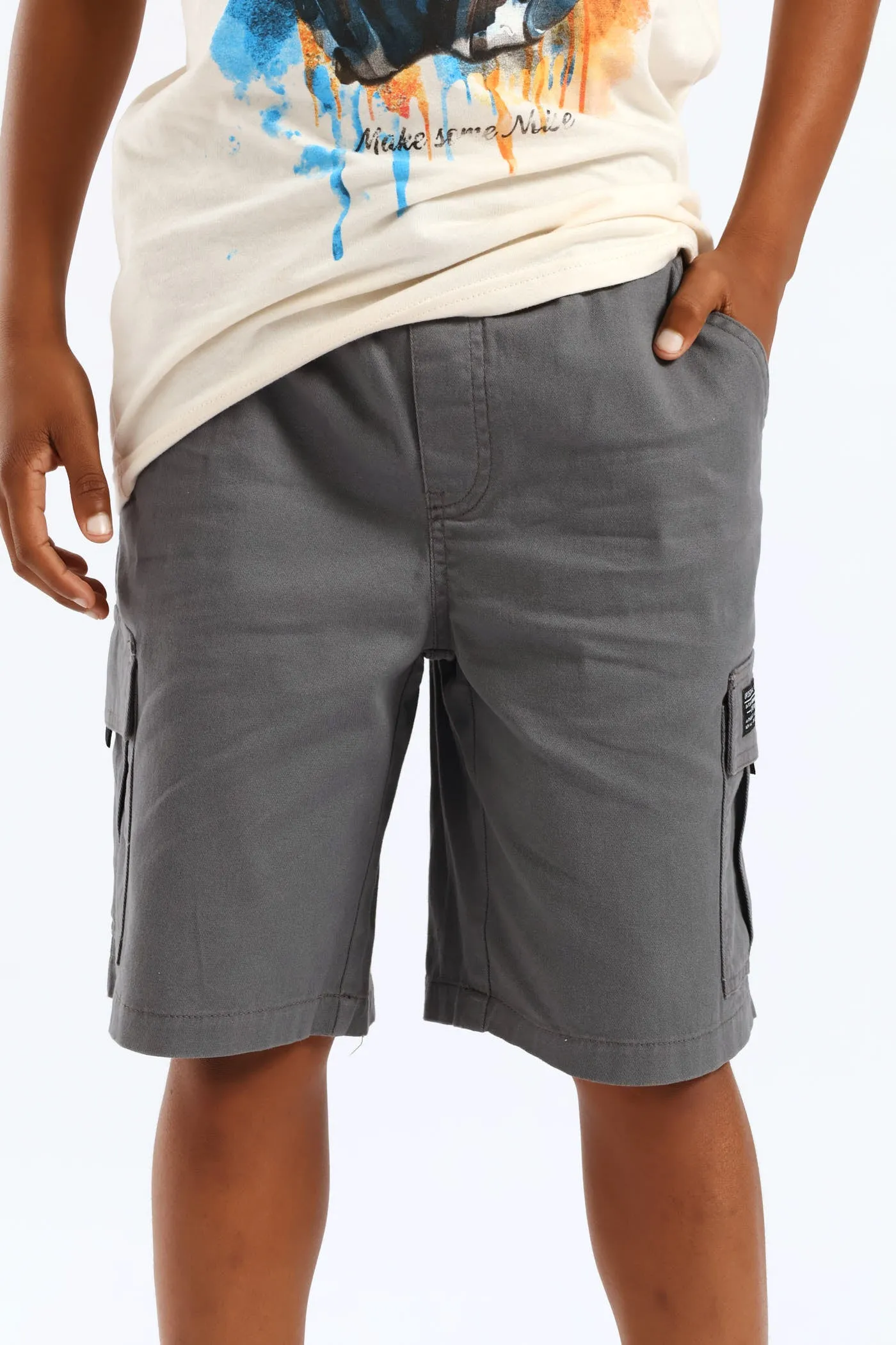 Boys Twill Cargo Short - Grey sold by Edgars product image thumbnail 3