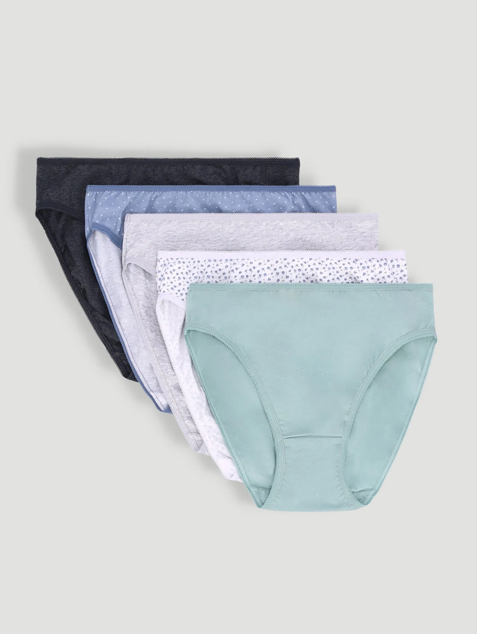 5 Pack Cotton Hi-Cut Panties - Multi sold by Edgars