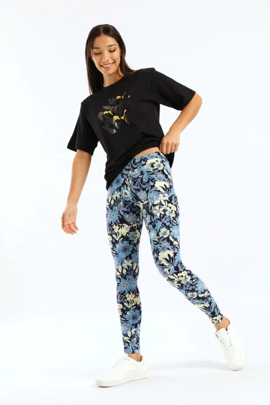 Essential Nature 2.0 Print Leggings - Blue sold by Edgars