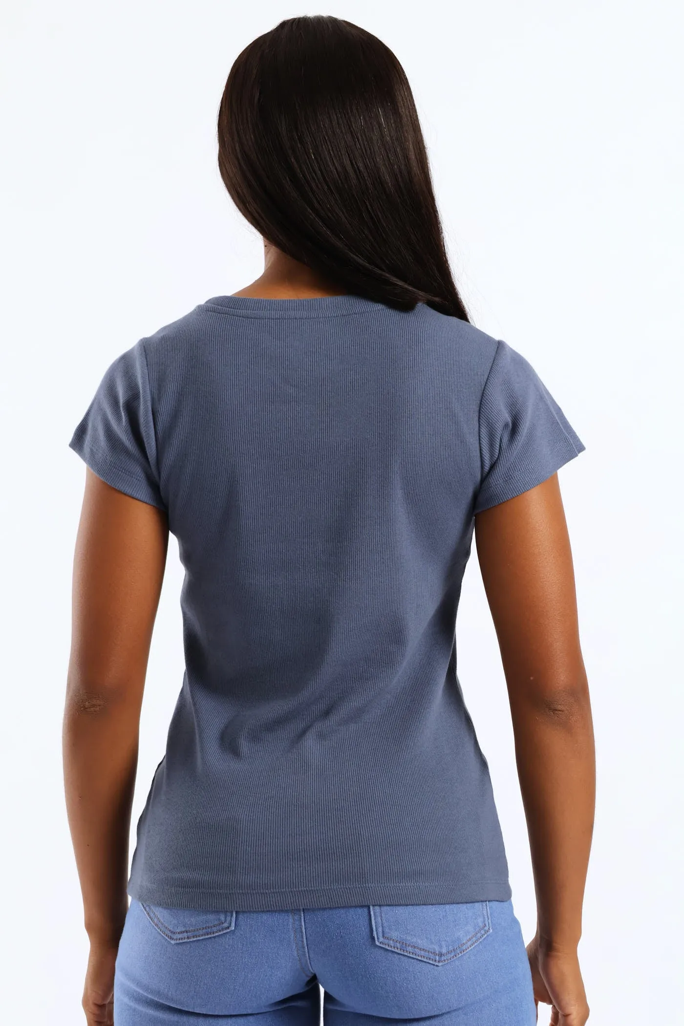 Rib Fitted Crew Tee - Smokey Blue sold by Edgars product image thumbnail 2