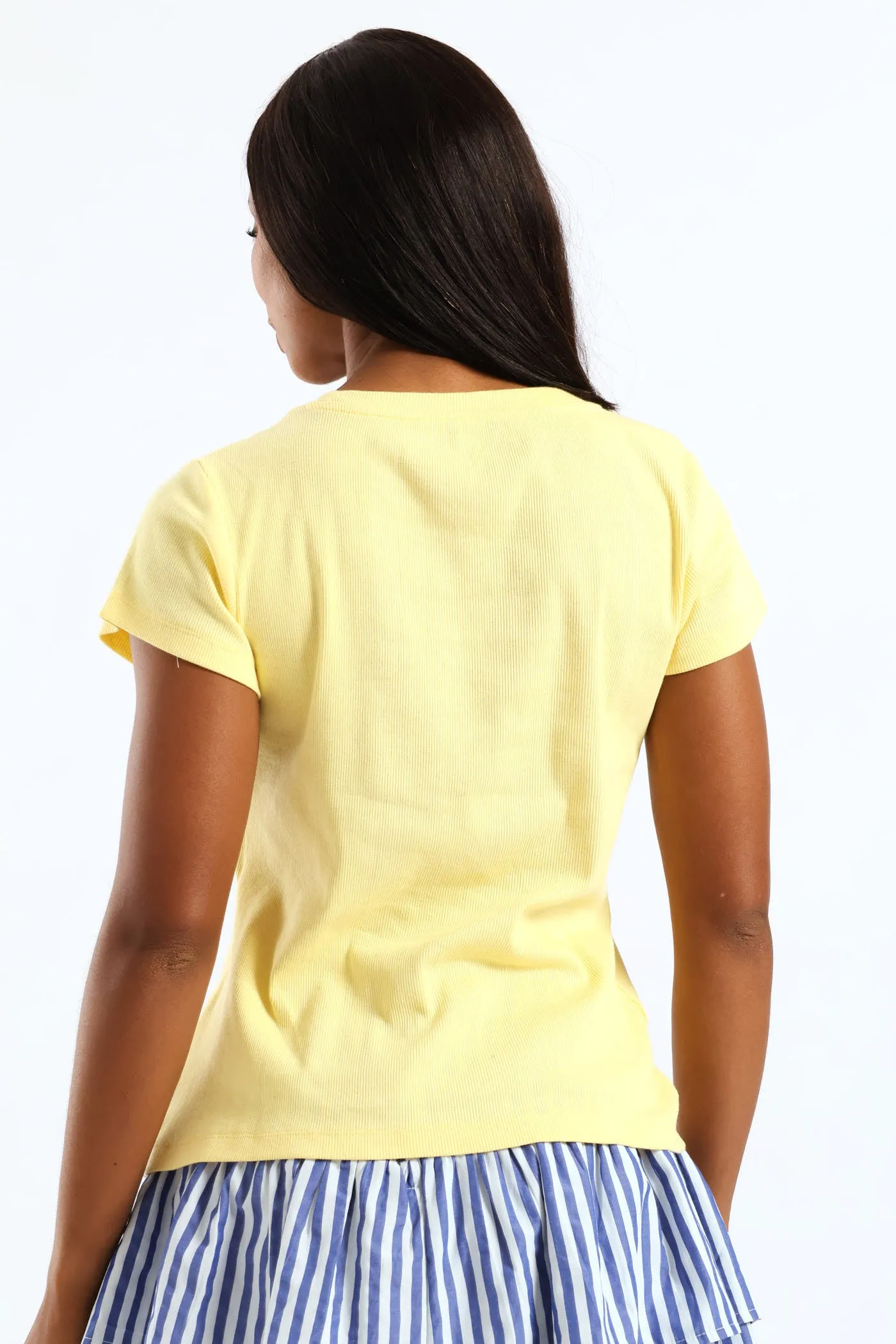 Rib Fitted Crew Tee - Light Yellow sold by Edgars product image thumbnail 2