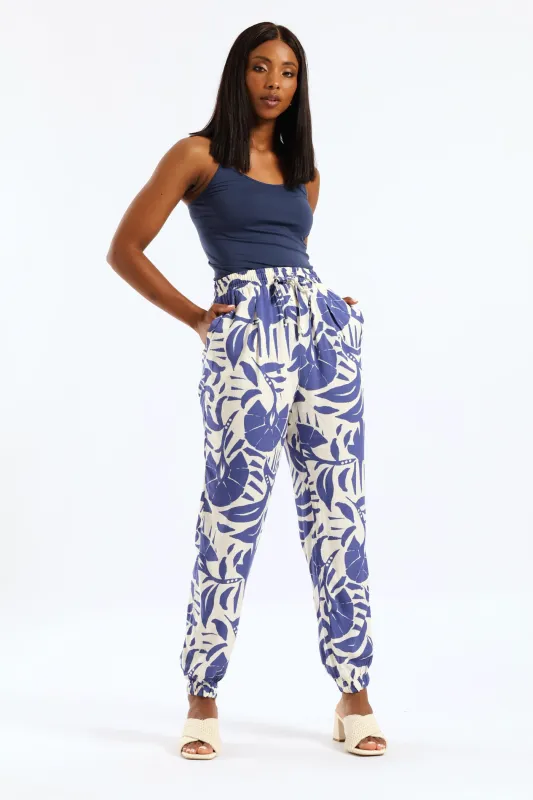 Viscose Jogger - Cream/Blue sold by Edgars