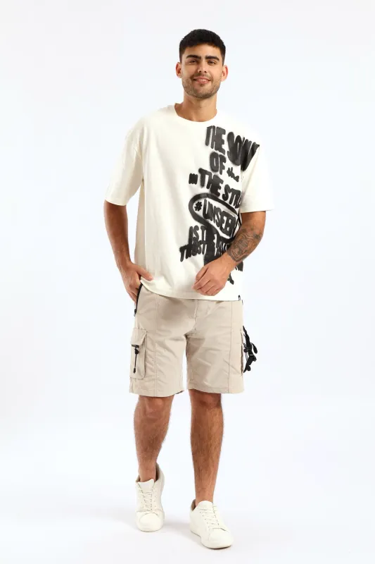 Cargo Strap Short - Stone sold by Edgars