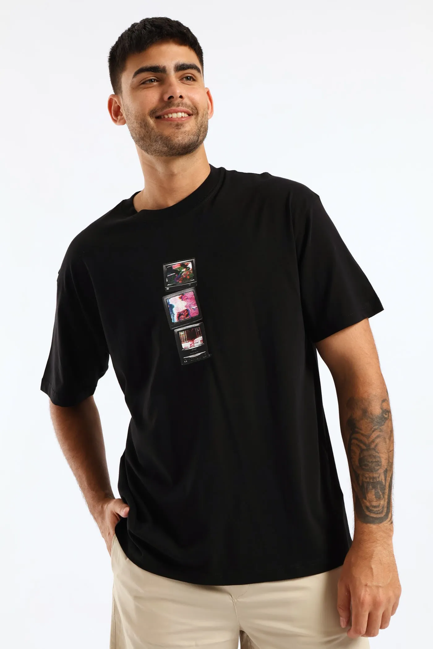 Short Sleeve Tv Tee - Black sold by Edgars