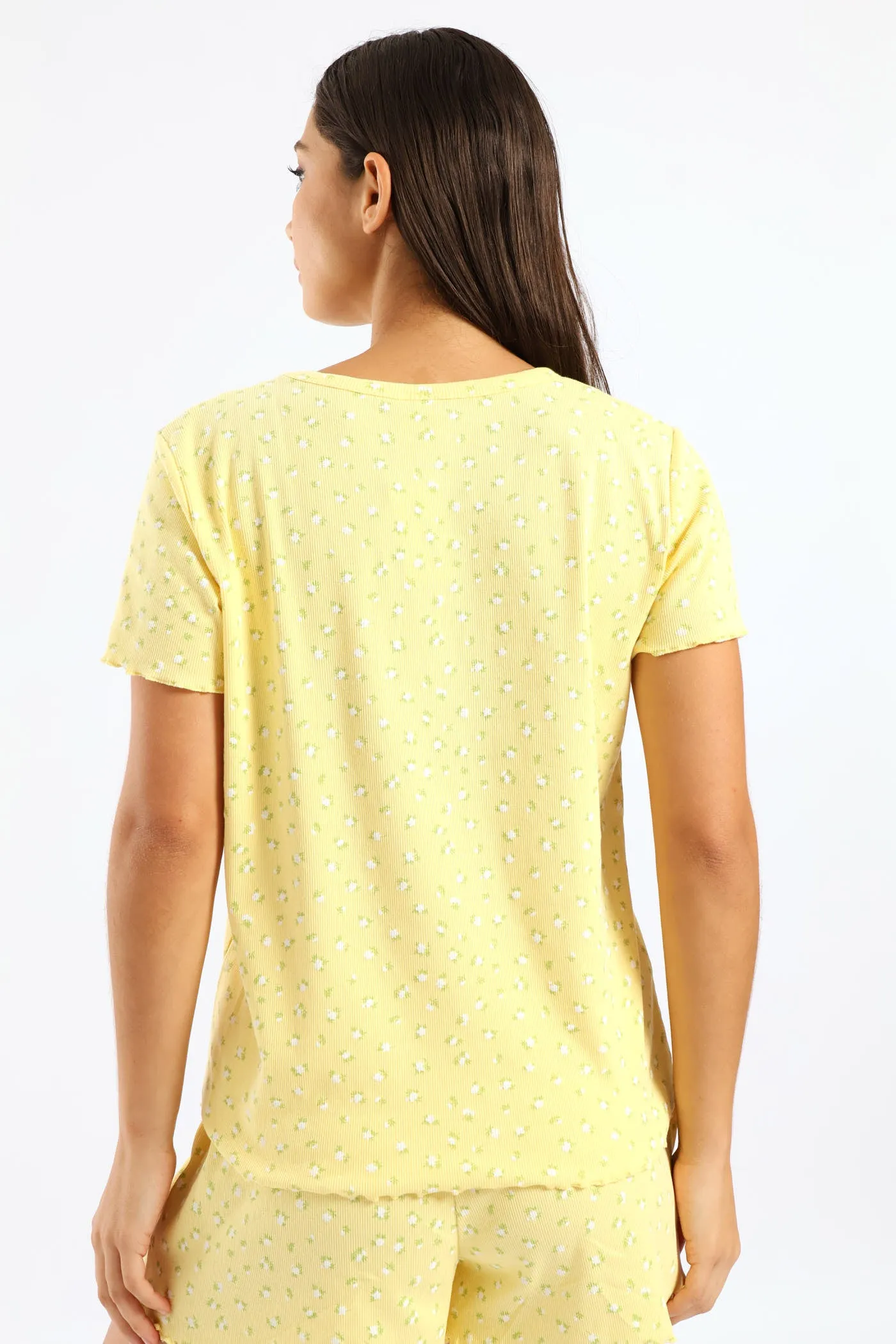 Rib Knit Ditsy Tee - Yellow sold by Edgars product image thumbnail 4