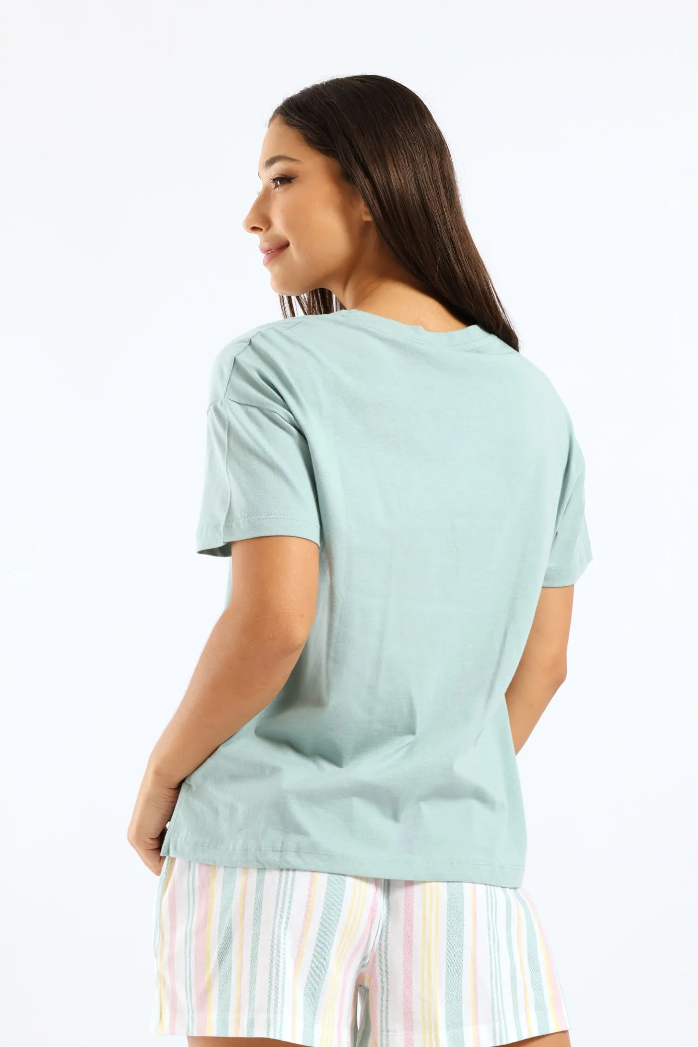 Stripe Short Knit Set - Duck Egg sold by Edgars product image thumbnail 2