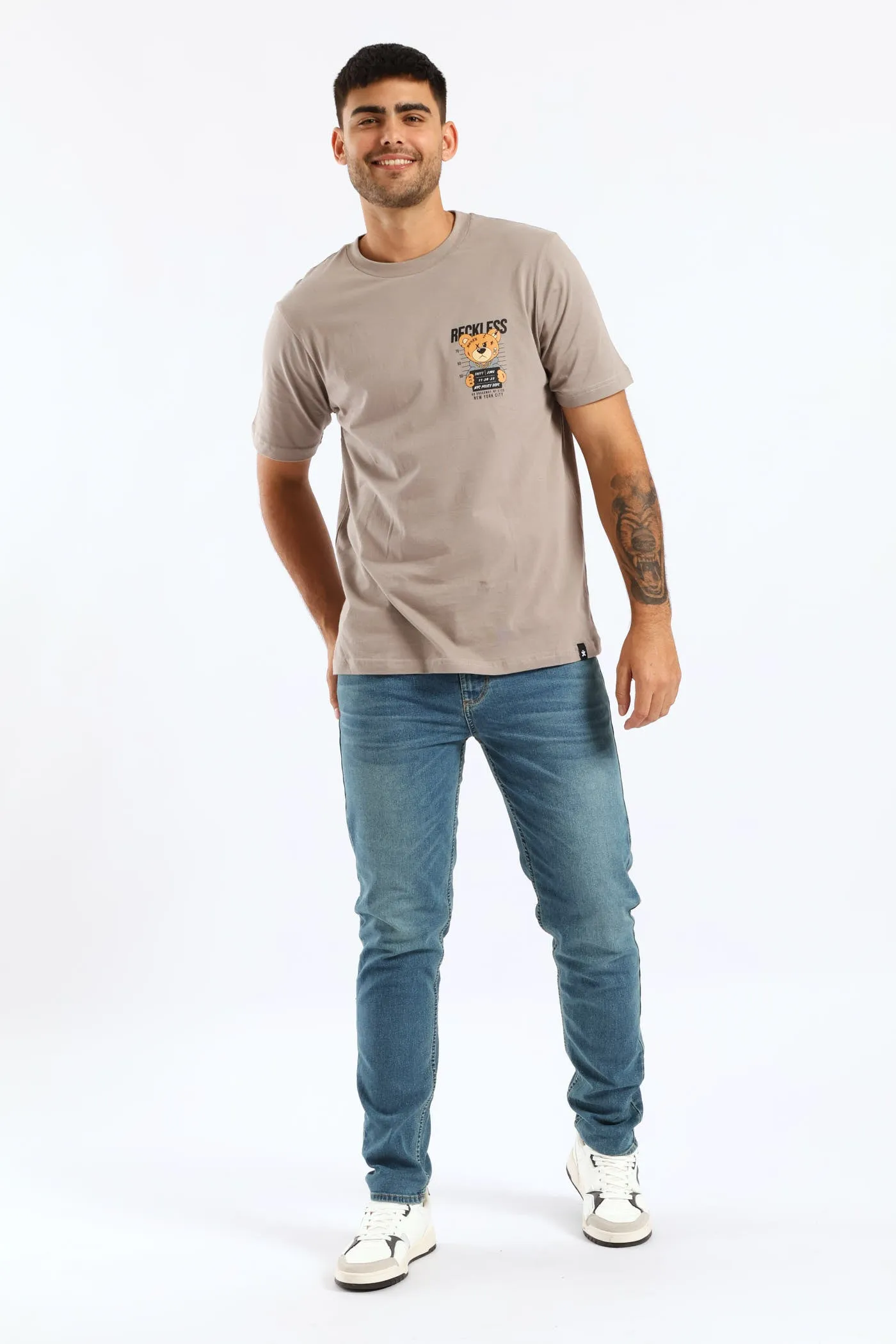 Crime Teddy Front & Back Tee - Grey sold by Edgars product image thumbnail 4