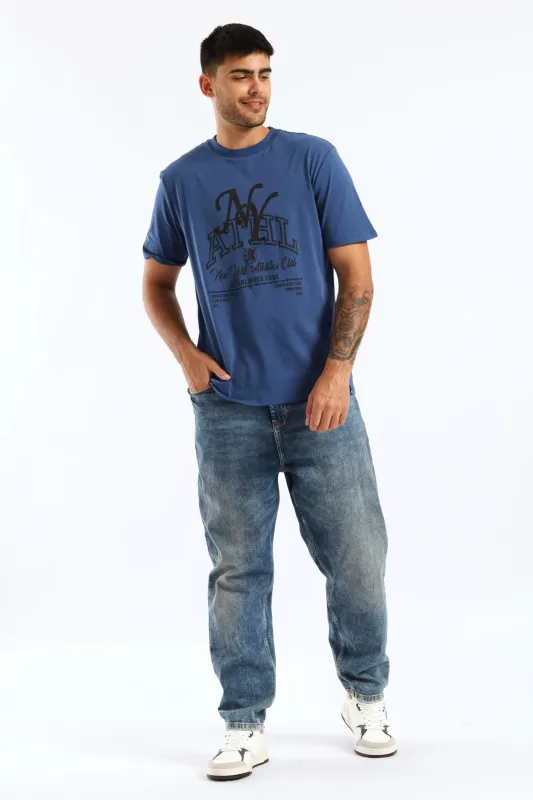 Ny Athletic Basic Print Tee - Blue sold by Edgars