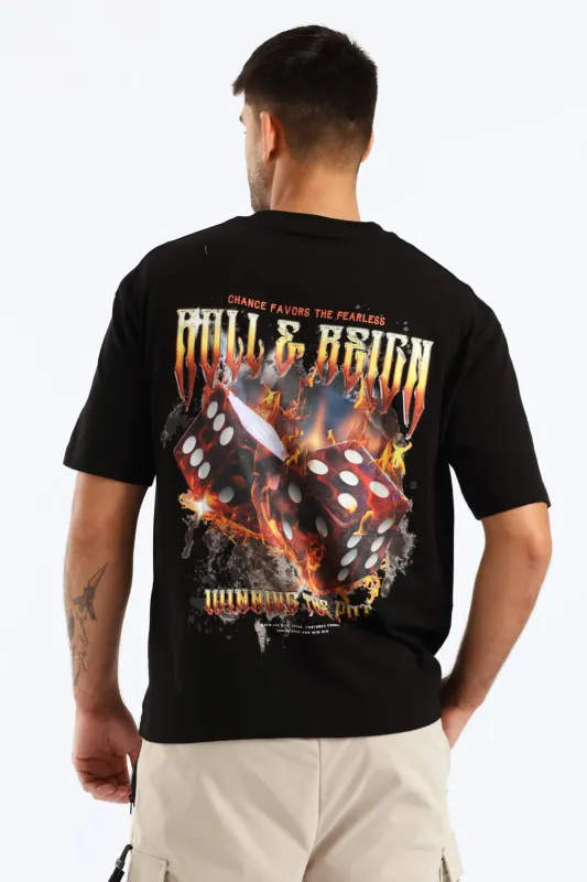Dice Flame Oversized Tee - Black sold by Edgars