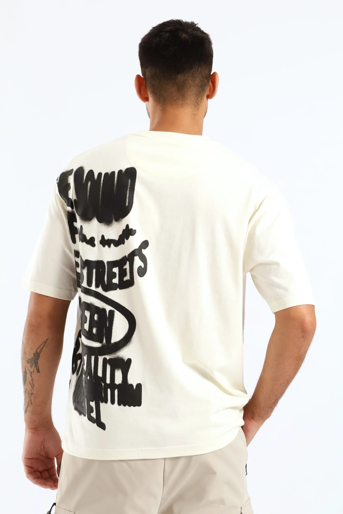 Side Print Oversized Tee - Ecru sold by Edgars product image thumbnail 2