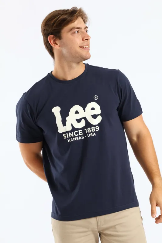 Outline Logo Tee - Navy sold by Edgars