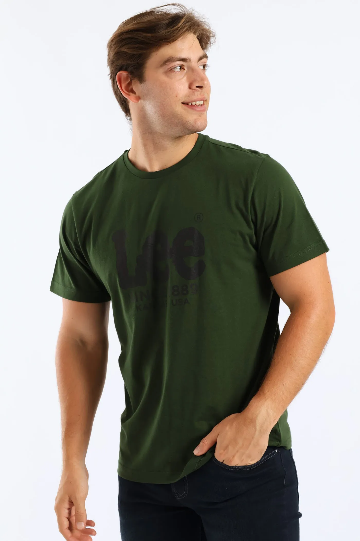 Outline Logo Tee - Moss Green sold by Edgars