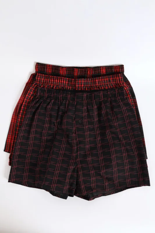 3 Pack Design Boxers - Red sold by Edgars